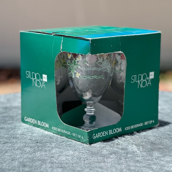 Set of 4 Studio Nova by Mikasa Garden Bloom Iced Beverage Goblets NIB - Picture 2 of 3